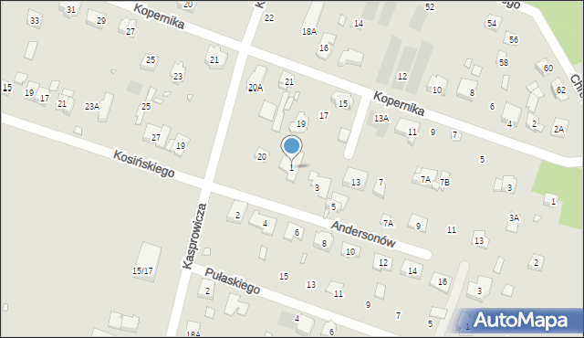 Puszczykowo, Andersonów, 1, mapa Puszczykowo