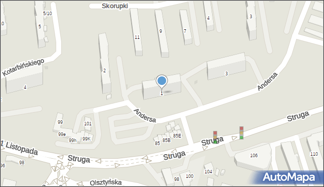 Radom, Andersa Władysława, gen., 1, mapa Radomia