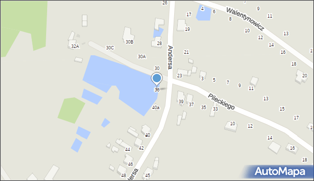 Radomsko, Andersa Władysława, gen., 36, mapa Radomsko