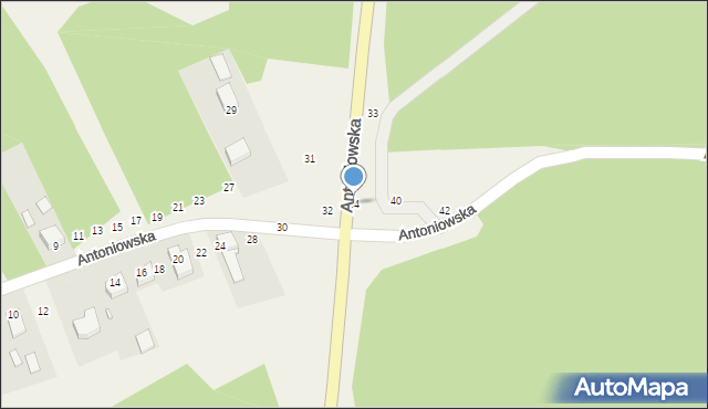 Raków, Antoniowska, 34, mapa Raków