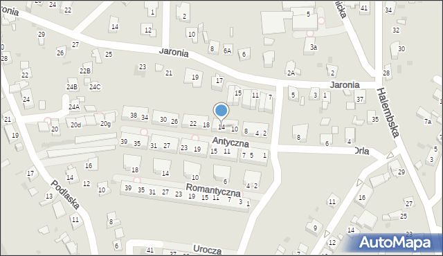 Ruda Śląska, Antyczna, 14, mapa Rudy Śląskiej
