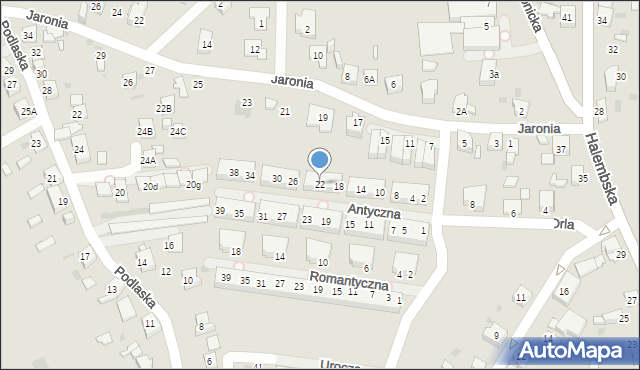 Ruda Śląska, Antyczna, 22, mapa Rudy Śląskiej