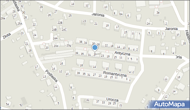 Ruda Śląska, Antyczna, 27, mapa Rudy Śląskiej