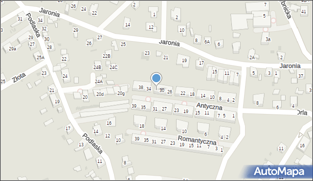 Ruda Śląska, Antyczna, 32, mapa Rudy Śląskiej