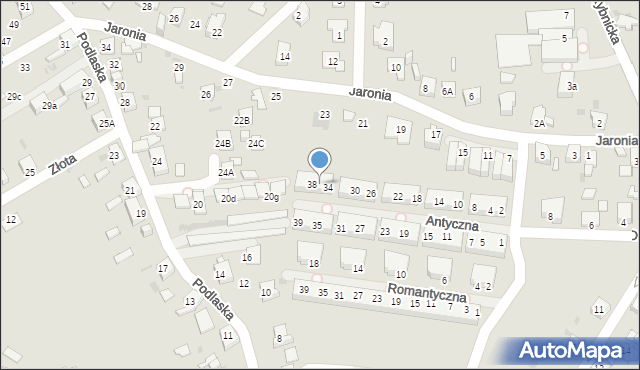 Ruda Śląska, Antyczna, 36, mapa Rudy Śląskiej