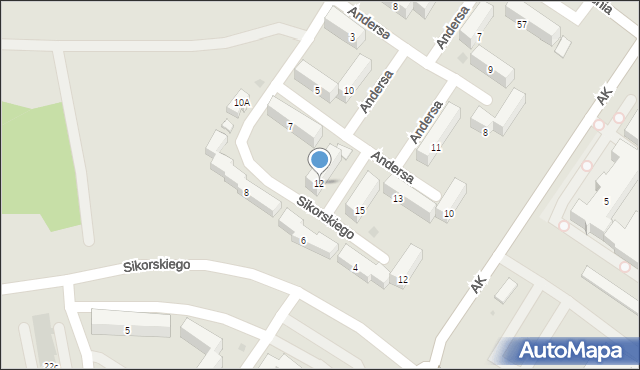 Sieradz, Andersa Władysława, gen., 12, mapa Sieradz