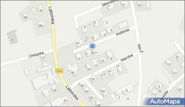 Sierakowice, Andersa Władysława, gen., 33, mapa Sierakowice