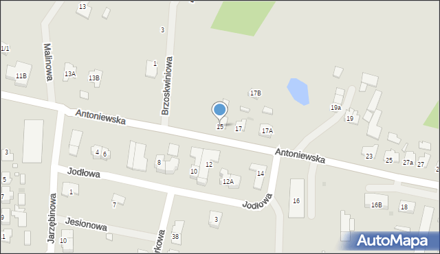 Skoki, Antoniewska, 15, mapa Skoki