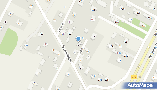 Słupno, Andersena Jana Christiana, 3, mapa Słupno