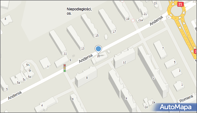 Słupsk, Andersa Władysława, gen., 10, mapa Słupska