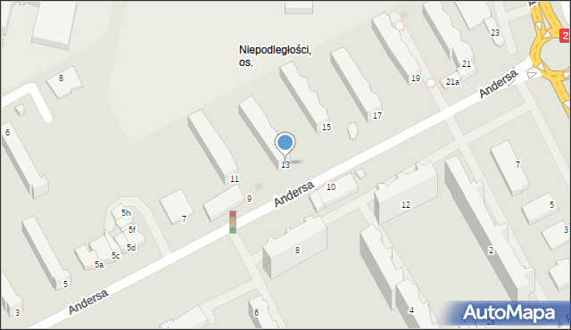 Słupsk, Andersa Władysława, gen., 13, mapa Słupska