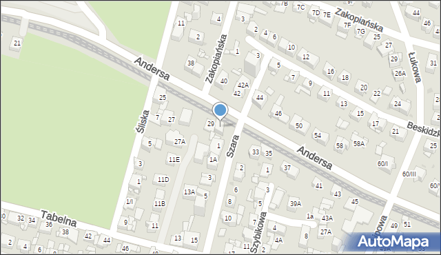 Sosnowiec, Andersa Władysława, gen., 31, mapa Sosnowca