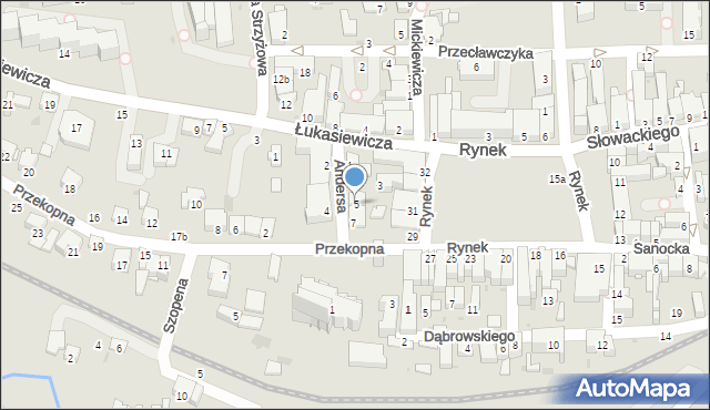 Strzyżów, Andersa Władysława, gen., 5, mapa Strzyżów