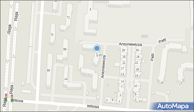 Suwałki, Antoniewicza Jerzego, 3, mapa Suwałk
