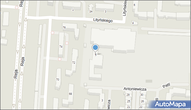 Suwałki, Antoniewicza Jerzego, 5, mapa Suwałk