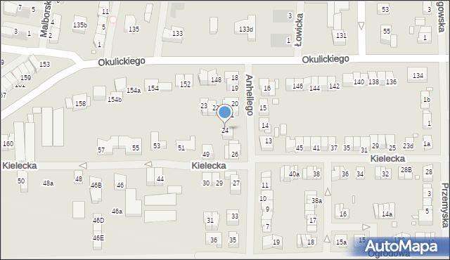 Szczecin, Anhellego, 24, mapa Szczecina