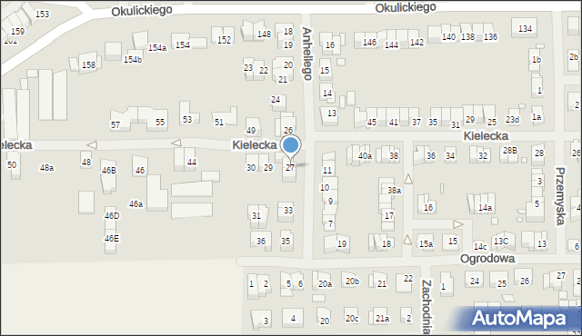 Szczecin, Anhellego, 27, mapa Szczecina