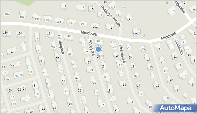 Szczecin, Andyjska, 24, mapa Szczecina