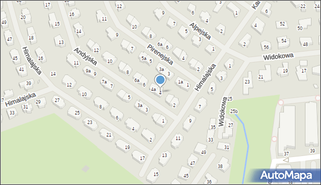 Szczecin, Andyjska, 4, mapa Szczecina