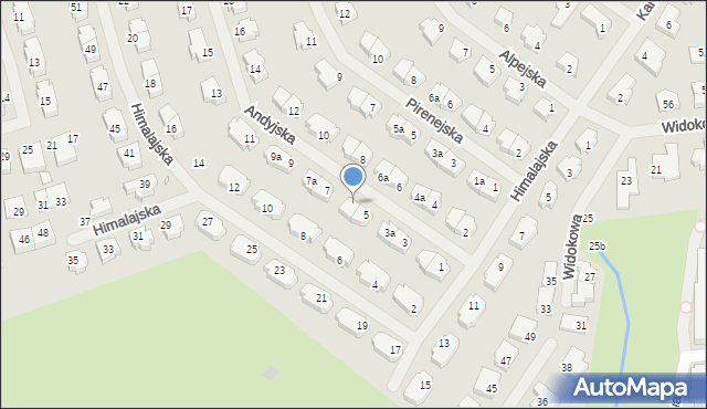 Szczecin, Andyjska, 5a, mapa Szczecina
