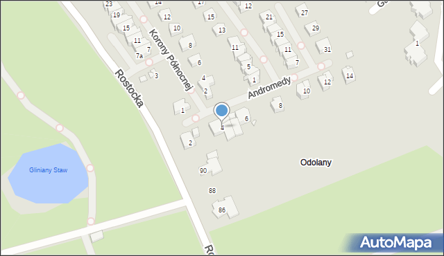 Szczecin, Andromedy, 4, mapa Szczecina