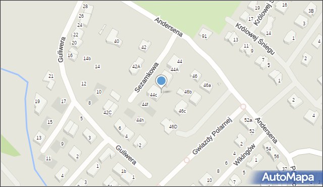 Szczecin, Andersena Hansa Christiana, 44d, mapa Szczecina