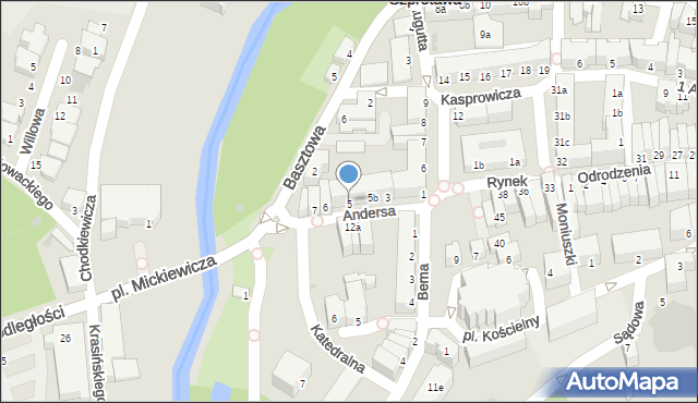 Szprotawa, Andersa Władysława, gen., 5c, mapa Szprotawa