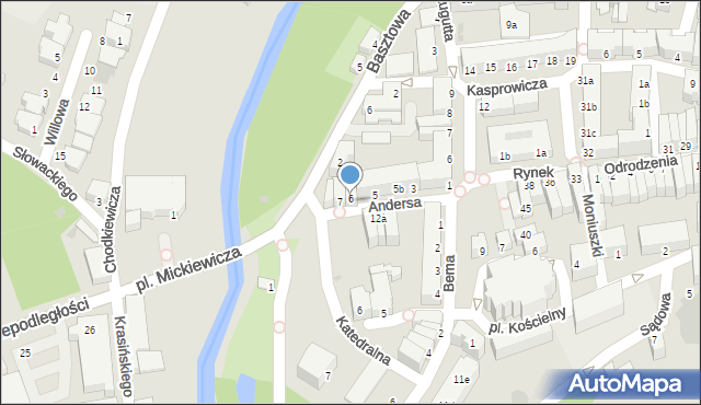 Szprotawa, Andersa Władysława, gen., 6-7, mapa Szprotawa