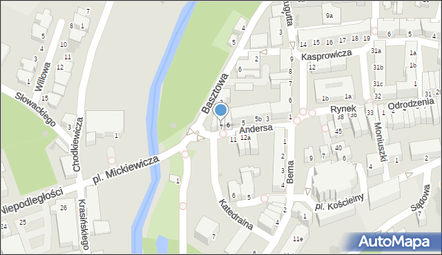 Szprotawa, Andersa Władysława, gen., 7, mapa Szprotawa