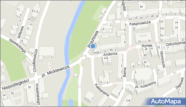 Szprotawa, Andersa Władysława, gen., 8, mapa Szprotawa