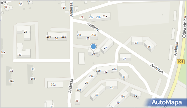 Tarnowskie Góry, Andersa Władysława, gen., 25, mapa Tarnowskie Góry