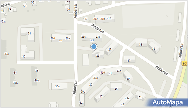 Tarnowskie Góry, Andersa Władysława, gen., 25b, mapa Tarnowskie Góry