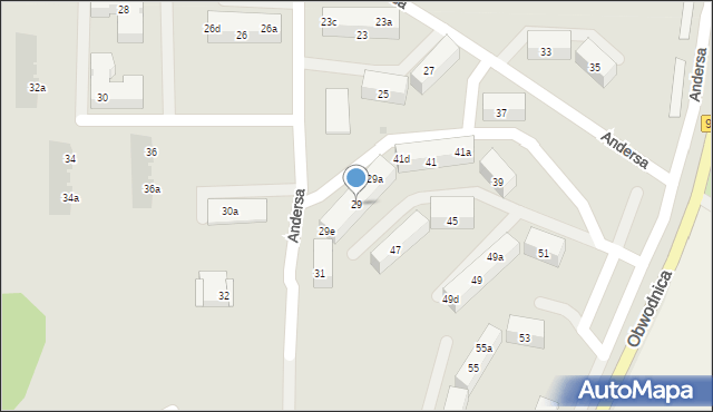 Tarnowskie Góry, Andersa Władysława, gen., 29, mapa Tarnowskie Góry