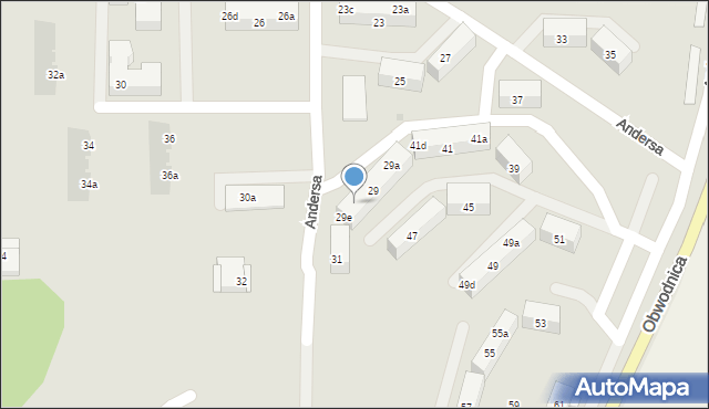 Tarnowskie Góry, Andersa Władysława, gen., 29d, mapa Tarnowskie Góry