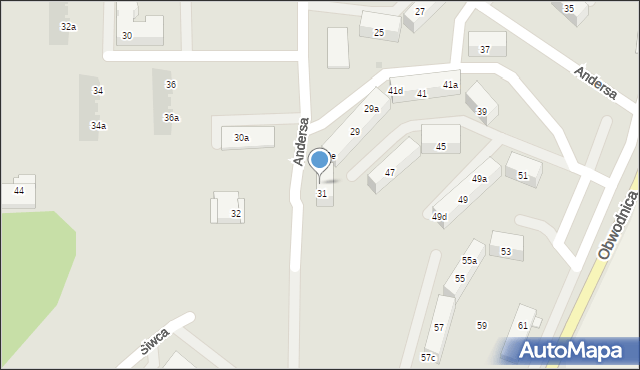 Tarnowskie Góry, Andersa Władysława, gen., 31a, mapa Tarnowskie Góry