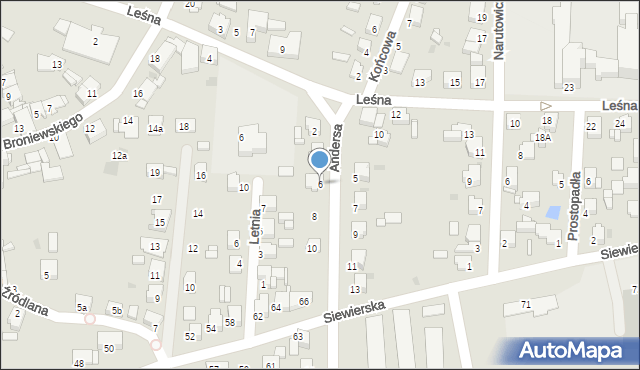 Tarnowskie Góry, Andersa Władysława, gen., 6, mapa Tarnowskie Góry