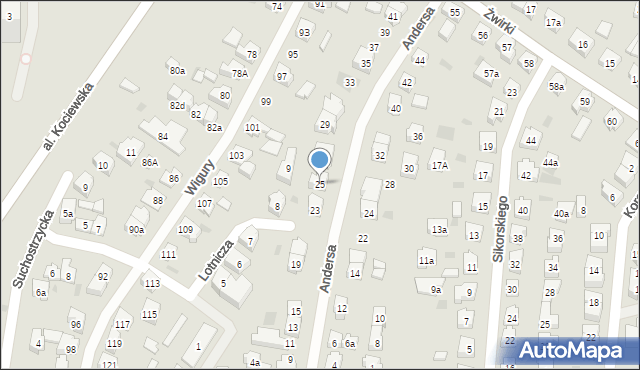 Tczew, Andersa Władysława, gen., 25, mapa Tczew