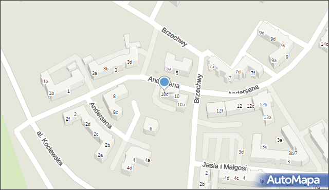 Tczew, Andersena Jana Christiana, 10c, mapa Tczew