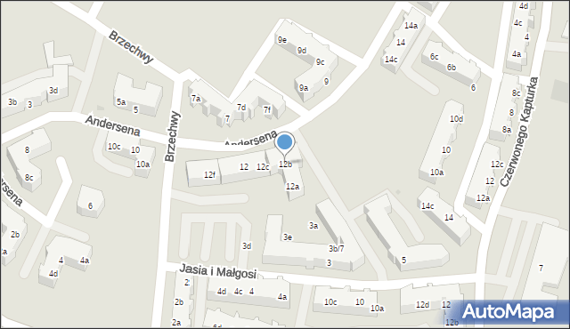 Tczew, Andersena Jana Christiana, 12b, mapa Tczew