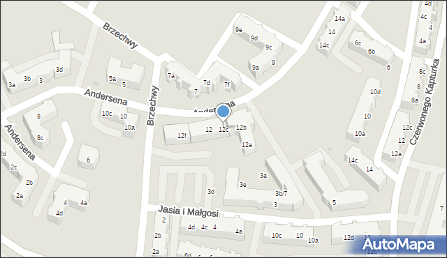 Tczew, Andersena Jana Christiana, 12c, mapa Tczew