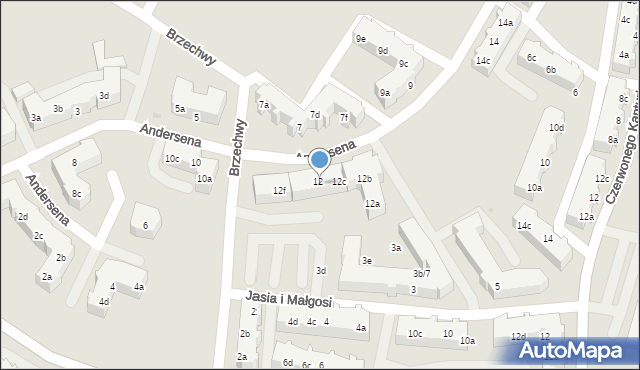 Tczew, Andersena Jana Christiana, 12d, mapa Tczew