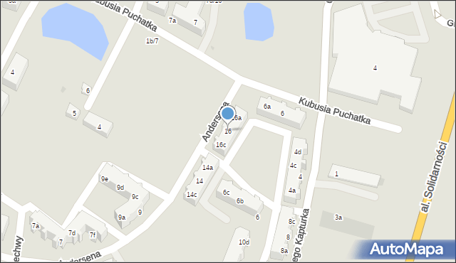 Tczew, Andersena Jana Christiana, 16b, mapa Tczew