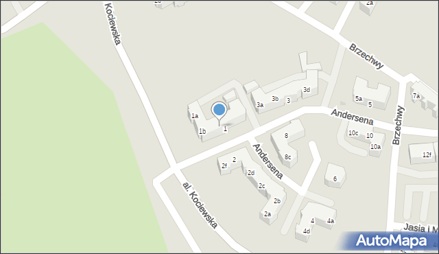 Tczew, Andersena Jana Christiana, 1c, mapa Tczew
