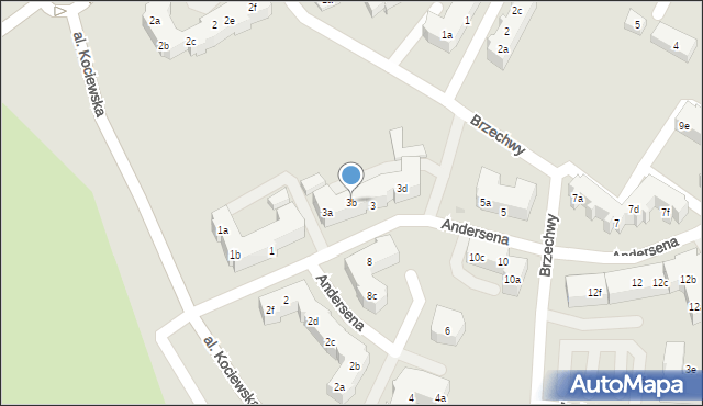 Tczew, Andersena Jana Christiana, 3b, mapa Tczew