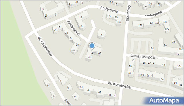 Tczew, Andersena Jana Christiana, 4, mapa Tczew