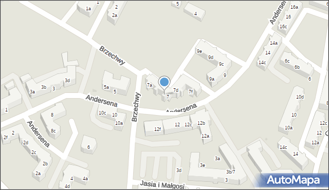 Tczew, Andersena Jana Christiana, 7c, mapa Tczew