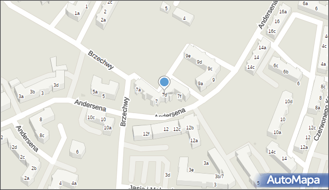Tczew, Andersena Jana Christiana, 7d, mapa Tczew