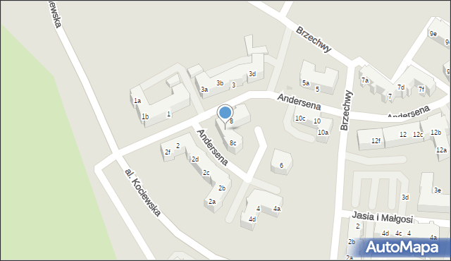Tczew, Andersena Jana Christiana, 8b, mapa Tczew