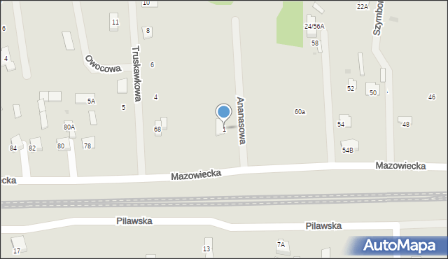 Tłuszcz, Ananasowa, 1, mapa Tłuszcz