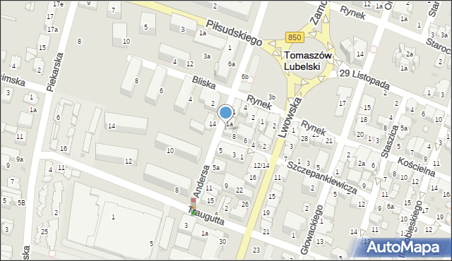 Tomaszów Lubelski, Andersa Władysława, gen., 3, mapa Tomaszów Lubelski